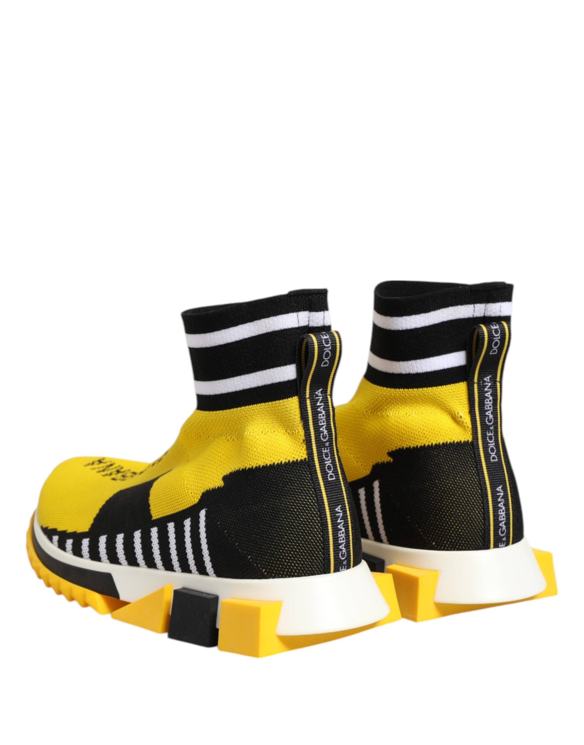 Dolce & Gabbana Dolce & Gabbana Yellow Black Sorrento Socks Sneakers Women's Shoes
