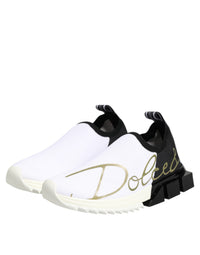 Dolce & Gabbana White Black Low Top Sorrento Sneakers Women's Shoes