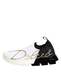 Dolce & Gabbana White Black Low Top Sorrento Sneakers Women's Shoes