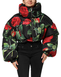 Dolce & Gabbana Dolce & Gabbana Multicolor Floral Puffer Coat Full Zip Women's Jacket