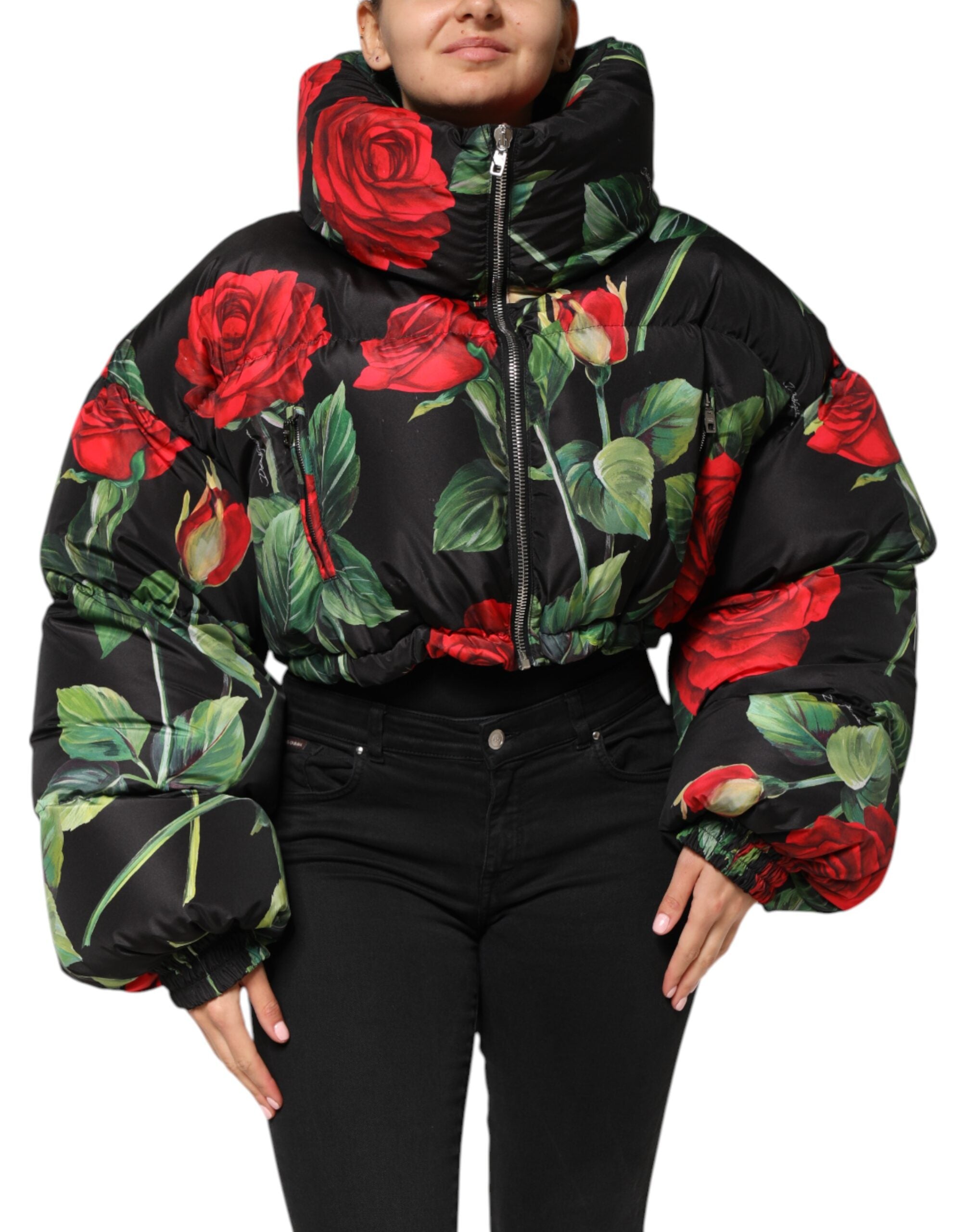 Dolce & Gabbana Dolce & Gabbana Multicolor Floral Puffer Coat Full Zip Women's Jacket