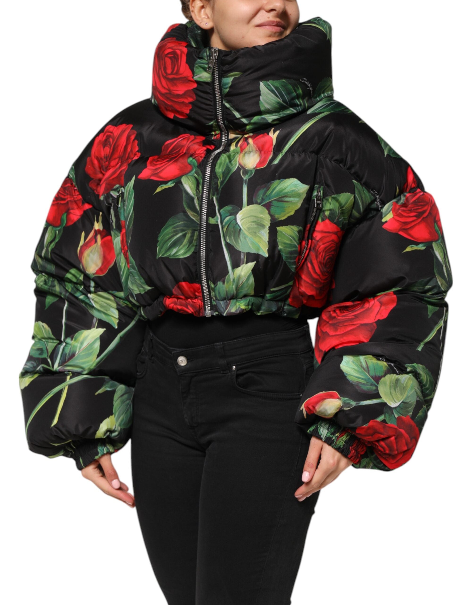 Dolce & Gabbana Dolce & Gabbana Multicolor Floral Puffer Coat Full Zip Women's Jacket