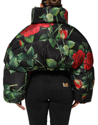 Dolce & Gabbana Dolce & Gabbana Multicolor Floral Puffer Coat Full Zip Women's Jacket