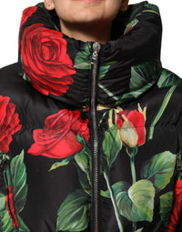 Dolce & Gabbana Dolce & Gabbana Multicolor Floral Puffer Coat Full Zip Women's Jacket