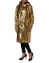 Dolce & Gabbana Dolce & Gabbana Gold Hooded Long Sleeves Trench Coat Women's Jacket