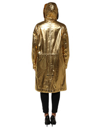 Dolce & Gabbana Dolce & Gabbana Gold Hooded Long Sleeves Trench Coat Women's Jacket