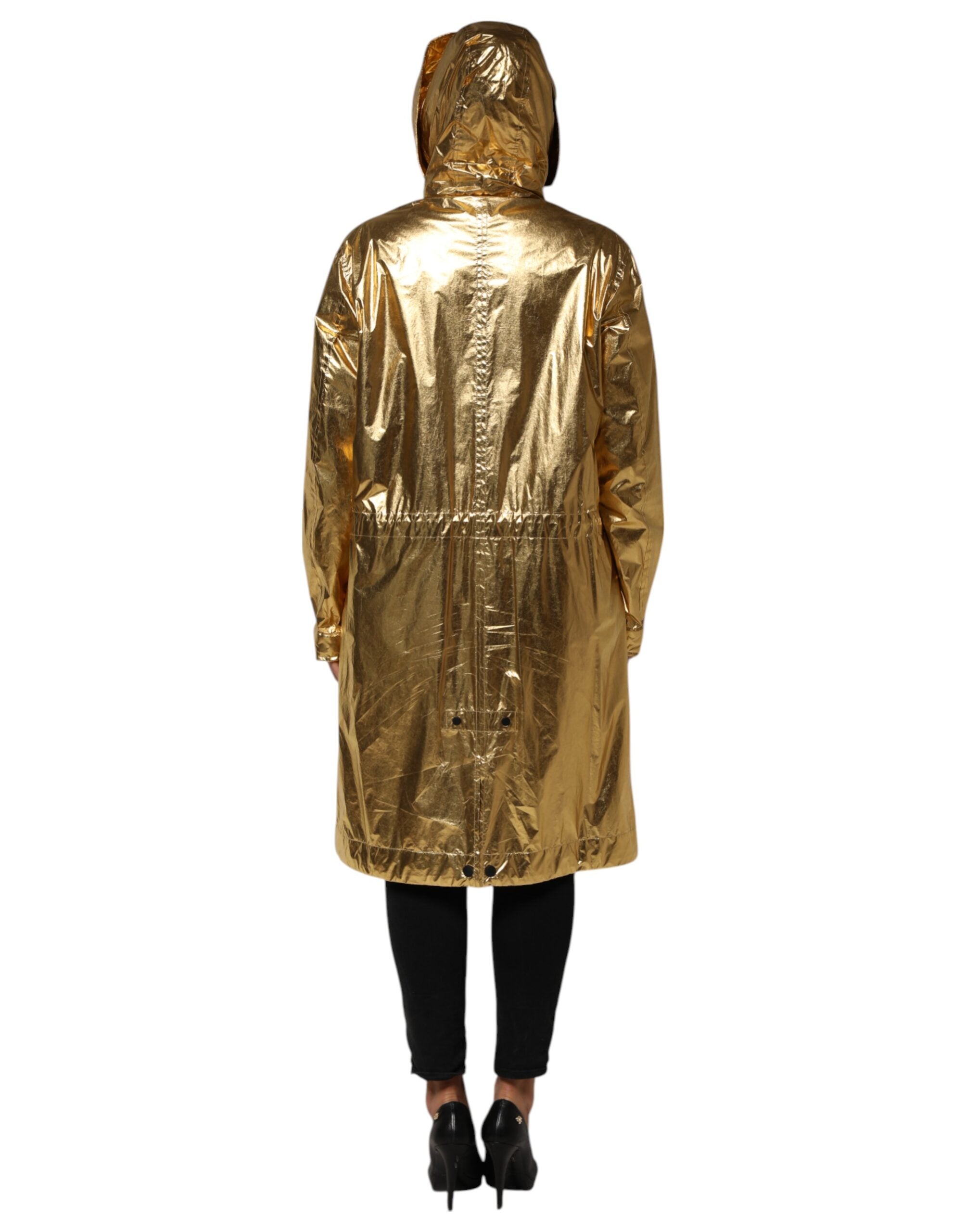 Dolce & Gabbana Dolce & Gabbana Gold Hooded Long Sleeves Trench Coat Women's Jacket