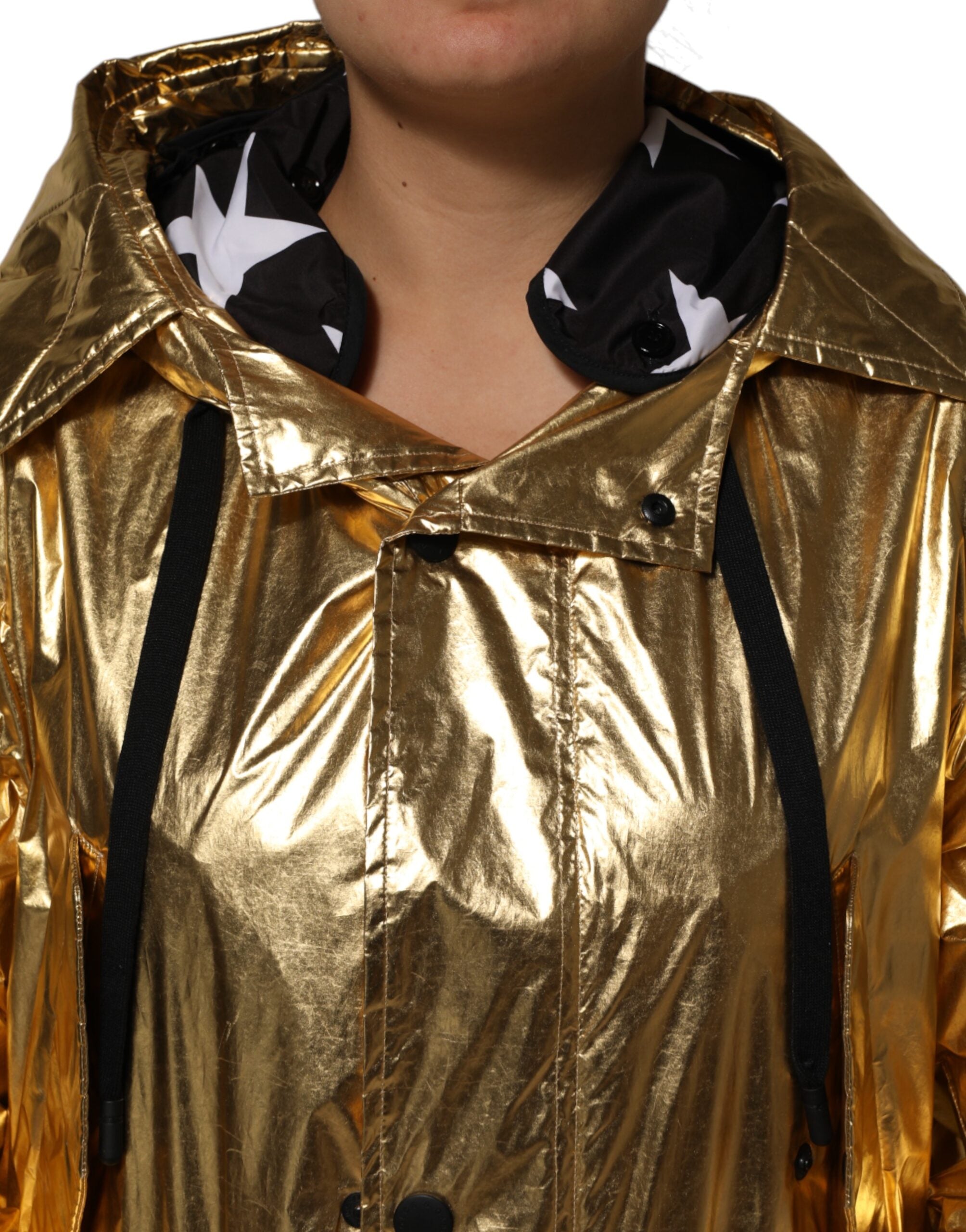 Dolce & Gabbana Dolce & Gabbana Gold Hooded Long Sleeves Trench Coat Women's Jacket