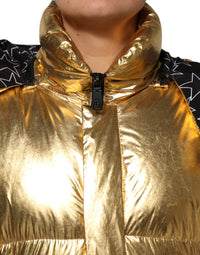 Dolce & Gabbana Dolce & Gabbana Gold Hooded Puffer Quilted Full Zip Women's Jacket