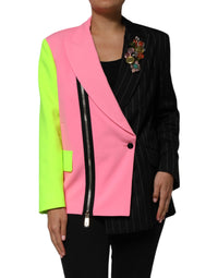 Dolce & Gabbana Dolce & Gabbana Multicolor Patchwork Embellished Coat Women's Jacket