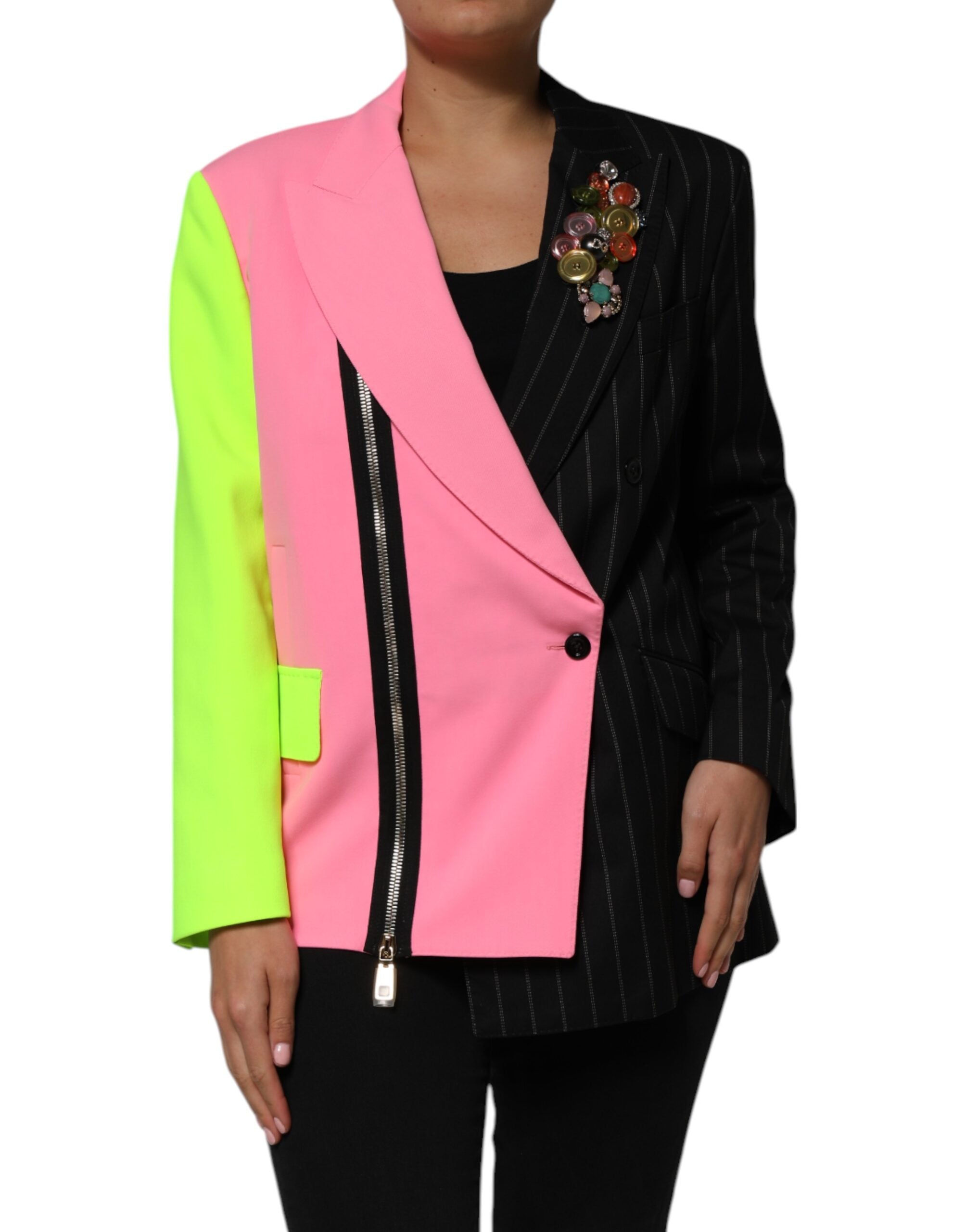Dolce & Gabbana Dolce & Gabbana Multicolor Patchwork Embellished Coat Women's Jacket
