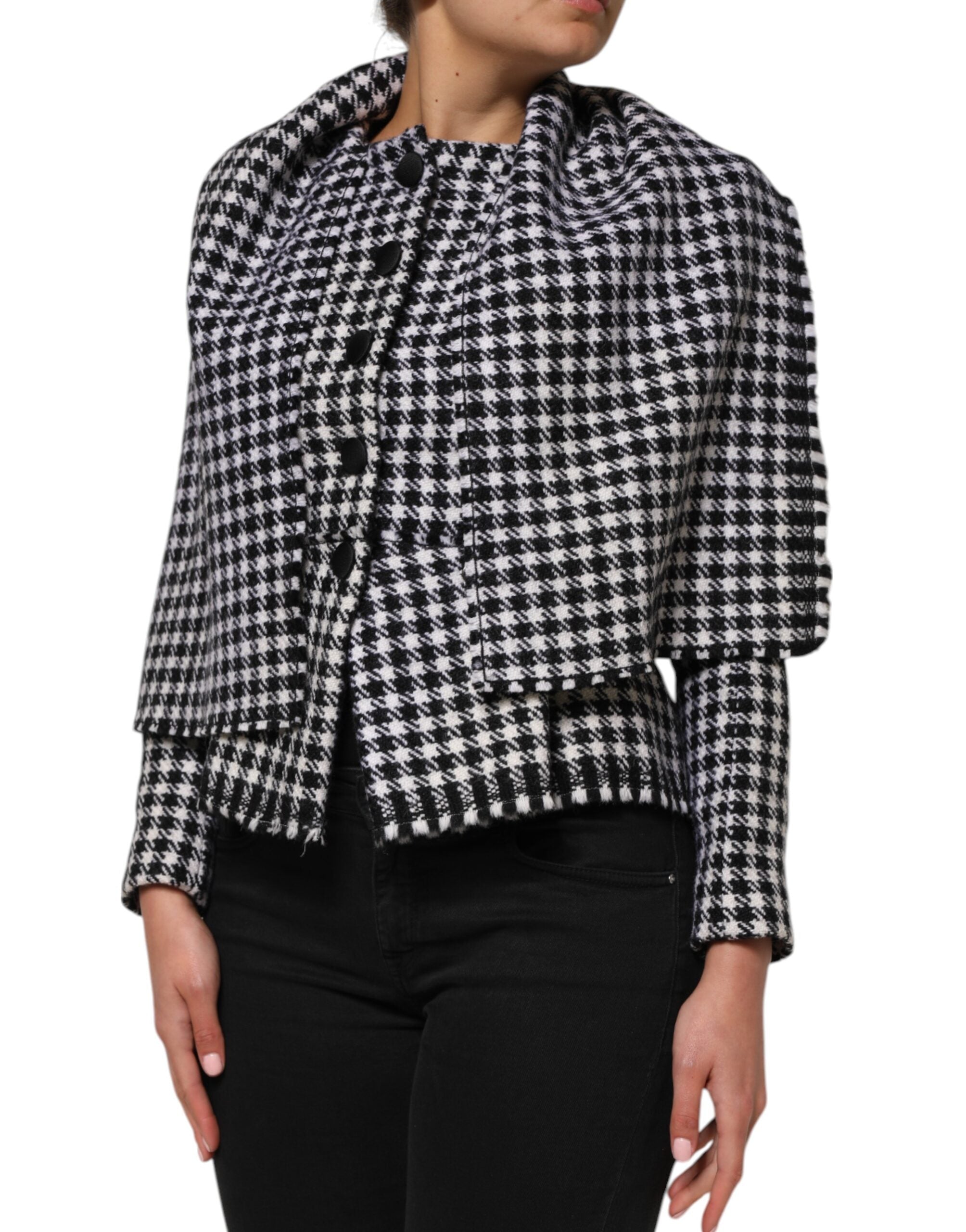 Dolce & Gabbana Dolce & Gabbana Multicolor Wool Monochrome Patterned Women's Jacket