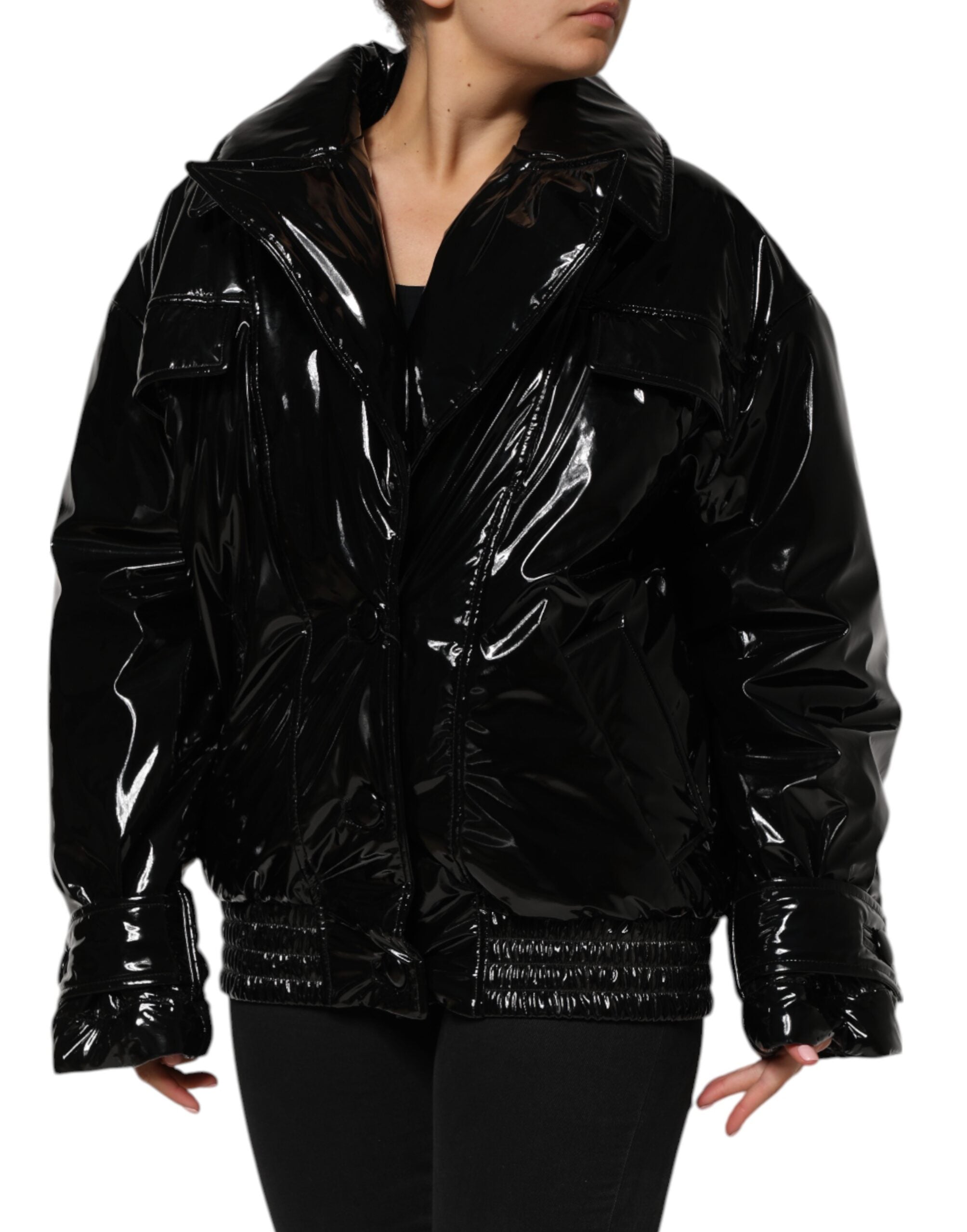 Dolce & Gabbana Dolce & Gabbana Black Polyester Quilted Puffer Coat Women's Jacket