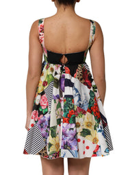 Dolce & Gabbana Multicolor Patchwork Cotton AlineMini Women's Dress