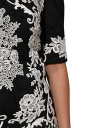 Dolce & Gabbana Black Lace Trim Short Sleeves A-line Women's Dress