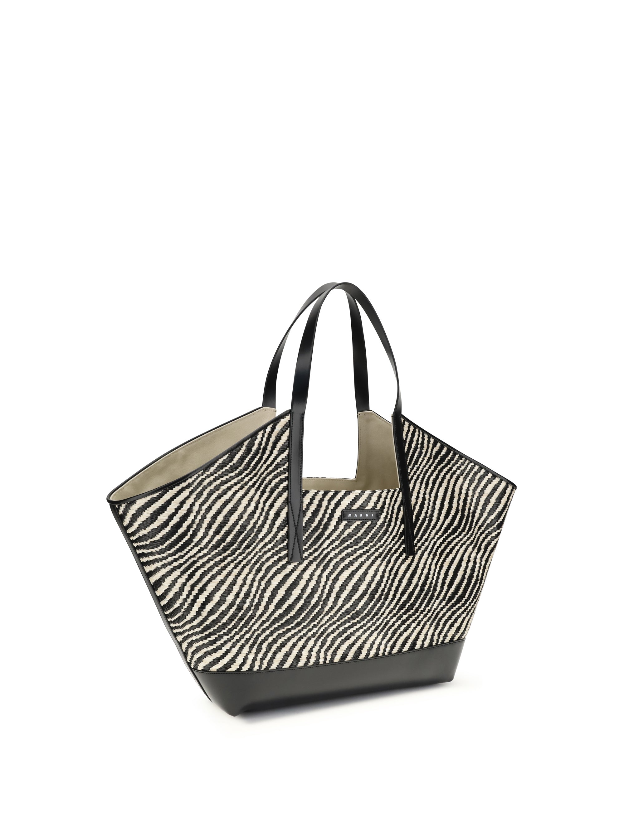 MARNI Marni Women Raffia Effect Fabric Tote Bag