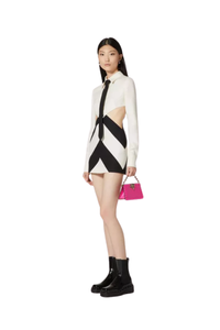 Valentino Garavani Valentino Garavani Strhype Crepe Couture Short Dress Avorio/nero 3B0Va61287U_0An