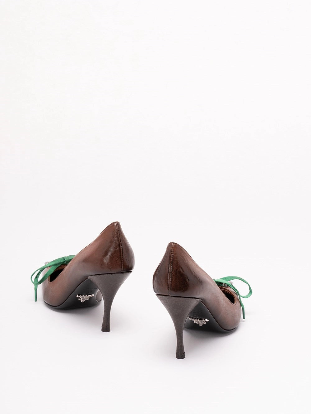 Prada Women Antiqued Leather Pumps