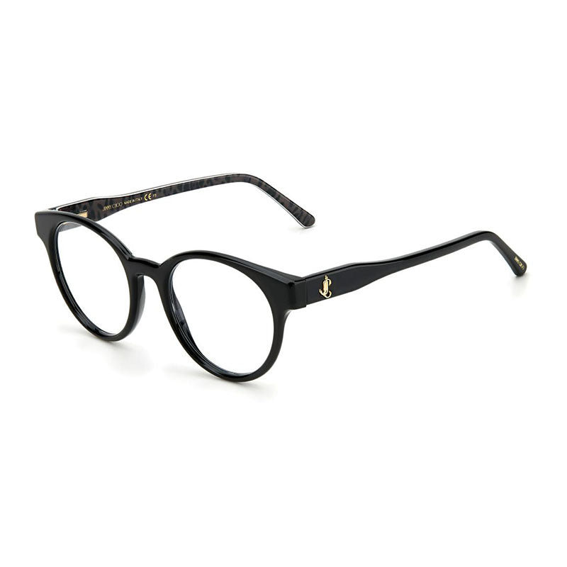 Jimmy Choo Eyeglasses Browline Full Rim, Black Frame and Clear Demo Lens Lens JC31601EI00