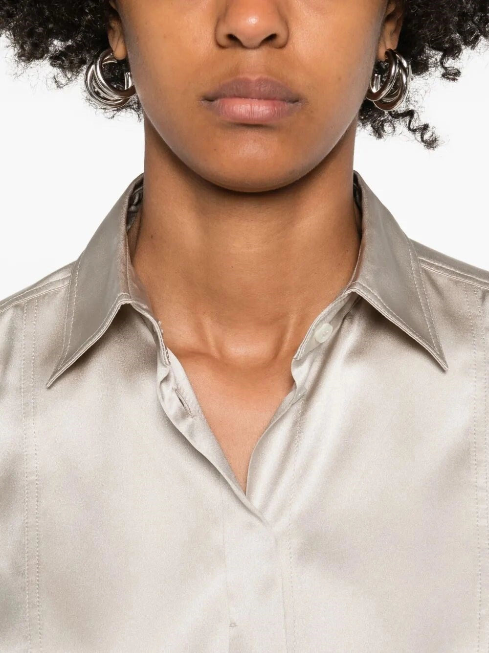 Brunello cucinelli Brunello Cucinelli Women Satin Shirt With Monili