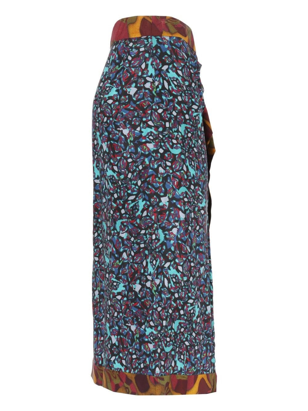 Dries Van Noten Women Draped Midi Viscose Skirt