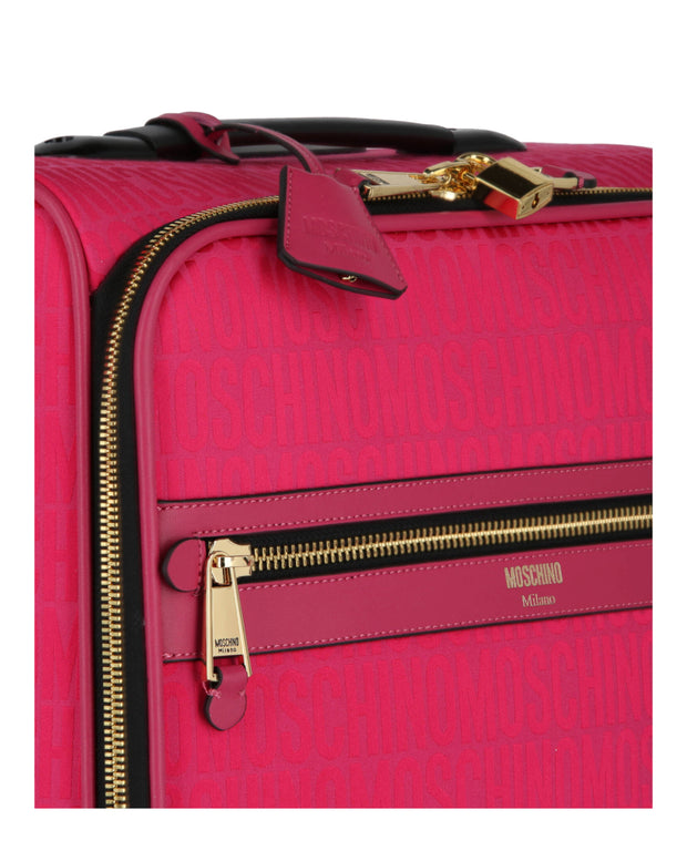 Moschino Unisex-Adult All-Over Logo Trolley Case