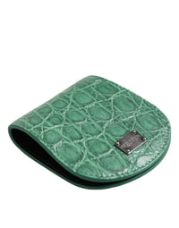 Dolce & Gabbana Dolce & Gabbana Green Exotic Skin Coin Condom Case Holder Pocket Men's Wallet