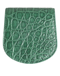 Dolce & Gabbana Dolce & Gabbana Green Exotic Skin Coin Condom Case Holder Pocket Men's Wallet