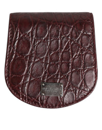 Dolce & Gabbana Burgundy Exotic Skin Coin Condom Case Holder Pocket Men's Wallet