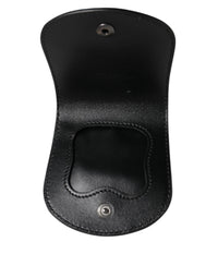 Dolce & Gabbana Black Exotic Skin Coin Condom Case Holder Pocket Men's Wallet