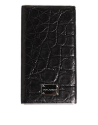 Dolce & Gabbana Dolce & Gabbana Black Leather Exotic Skin 3000mAh Power Bank Charger Men's USB