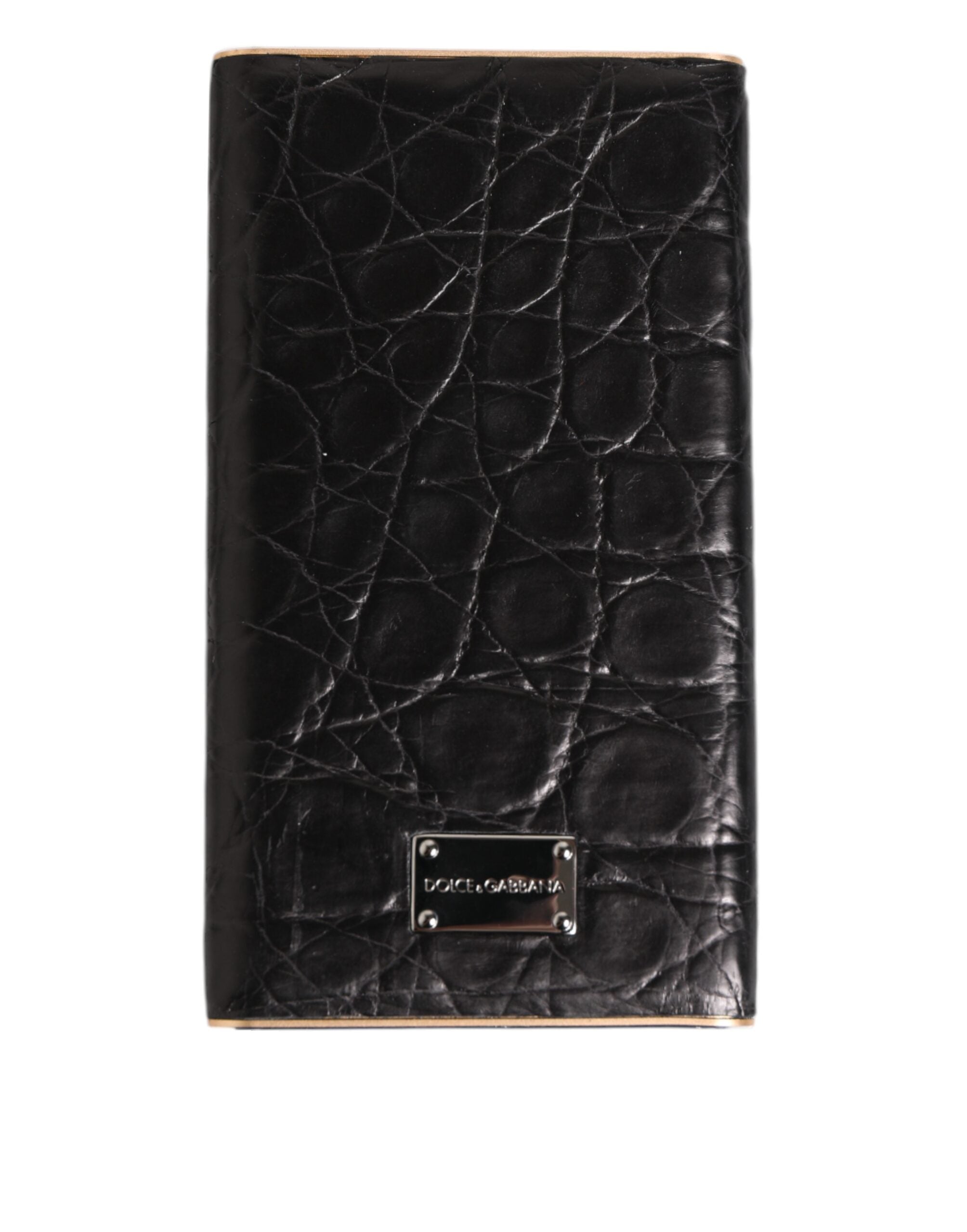 Dolce & Gabbana Dolce & Gabbana Black Leather Exotic Skin 3000mAh Power Bank Charger Men's USB