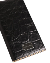 Dolce & Gabbana Dolce & Gabbana Black Leather Exotic Skin 3000mAh Power Bank Charger Men's USB