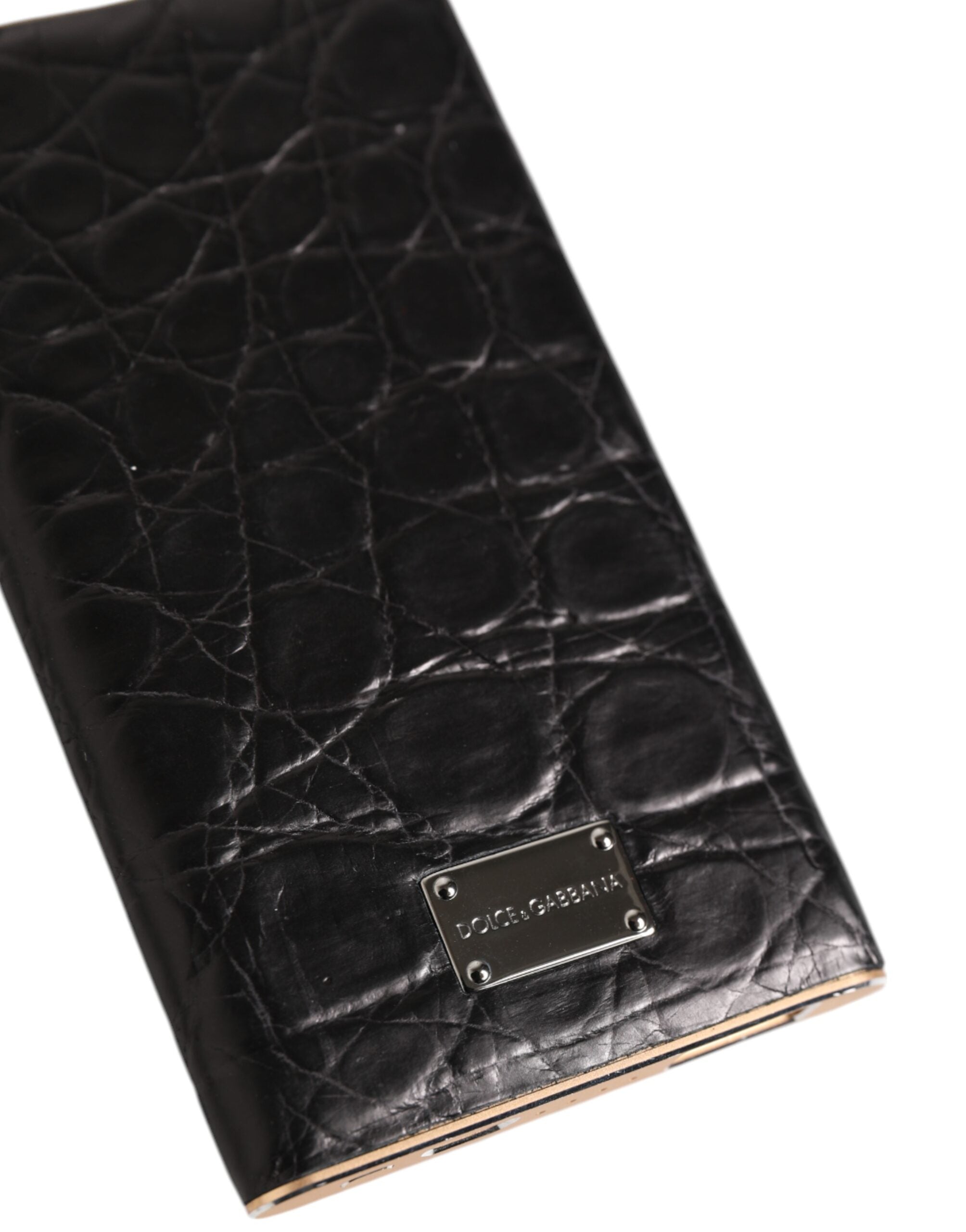 Dolce & Gabbana Dolce & Gabbana Black Leather Exotic Skin 3000mAh Power Bank Charger Men's USB