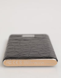 Dolce & Gabbana Dolce & Gabbana Black Leather Exotic Skin 3000mAh Power Bank Charger Men's USB