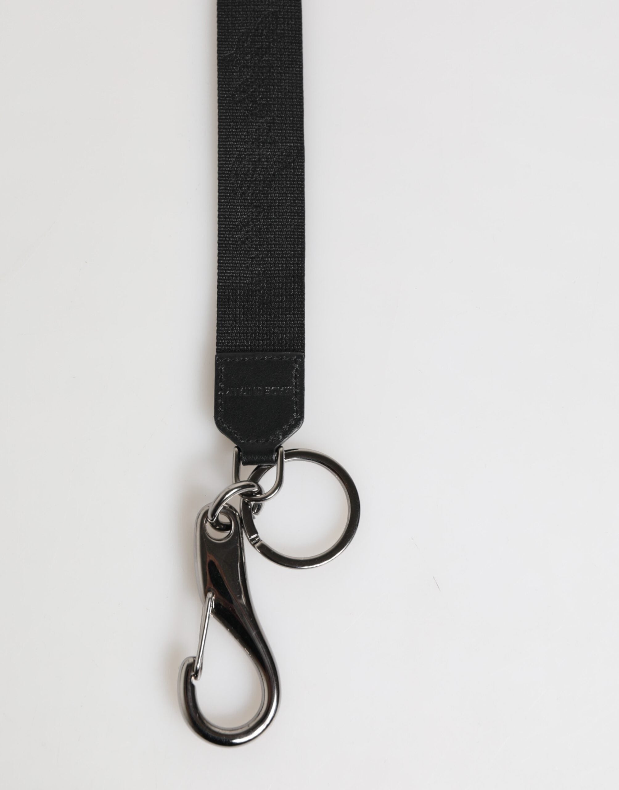 Dolce & Gabbana Dolce & Gabbana Black Yellow Polyester DG Logo Silver Keychain Men's Keyring