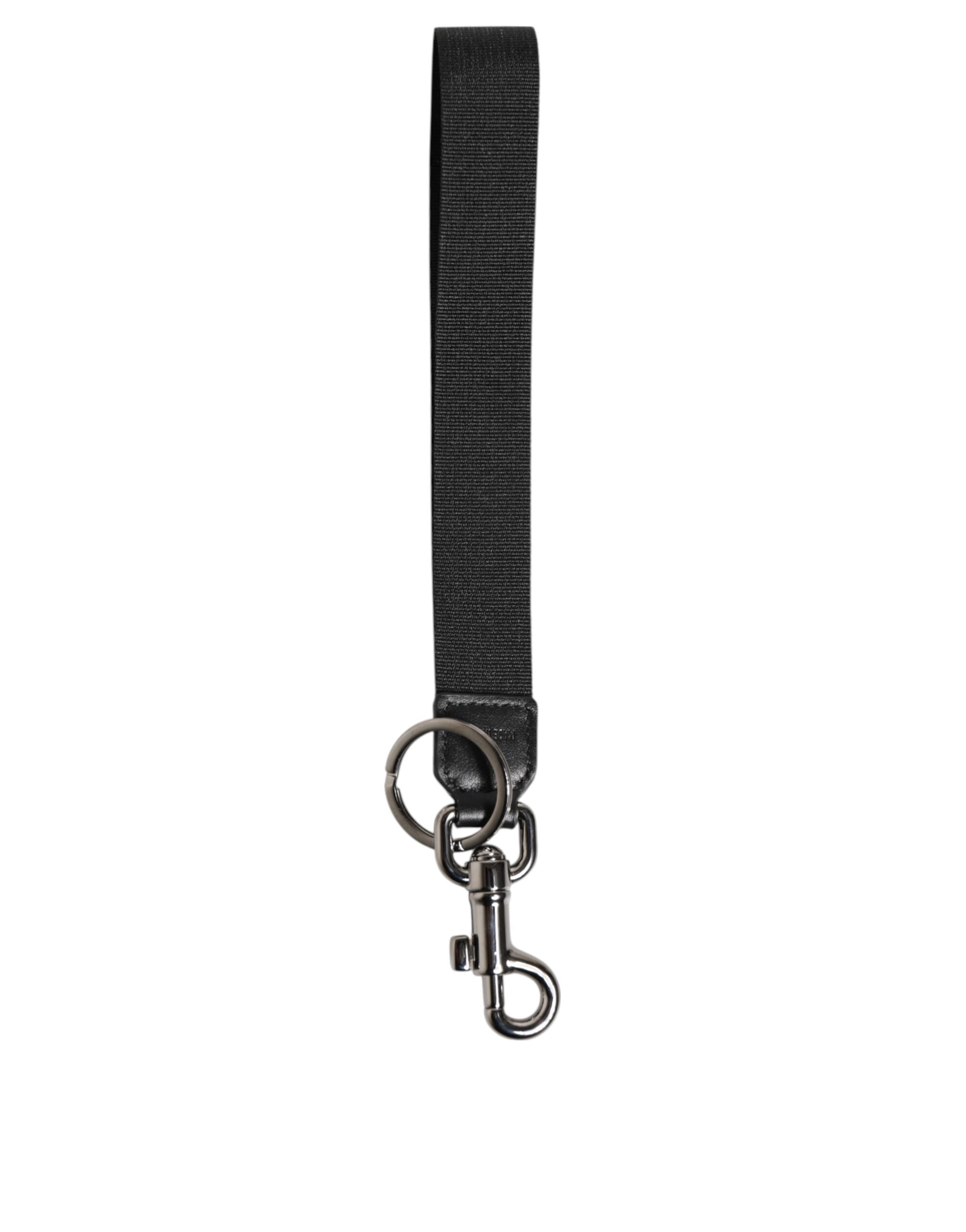 Dolce & Gabbana Dolce & Gabbana Black Red DG Logo Polyester Silver Men Keychain Men's Keyring
