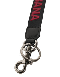 Dolce & Gabbana Dolce & Gabbana Black Red DG Logo Polyester Silver Men Keychain Men's Keyring
