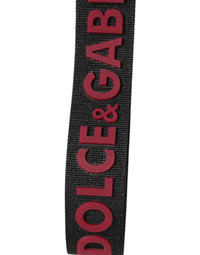 Dolce & Gabbana Dolce & Gabbana Black Red DG Logo Polyester Silver Men Keychain Men's Keyring