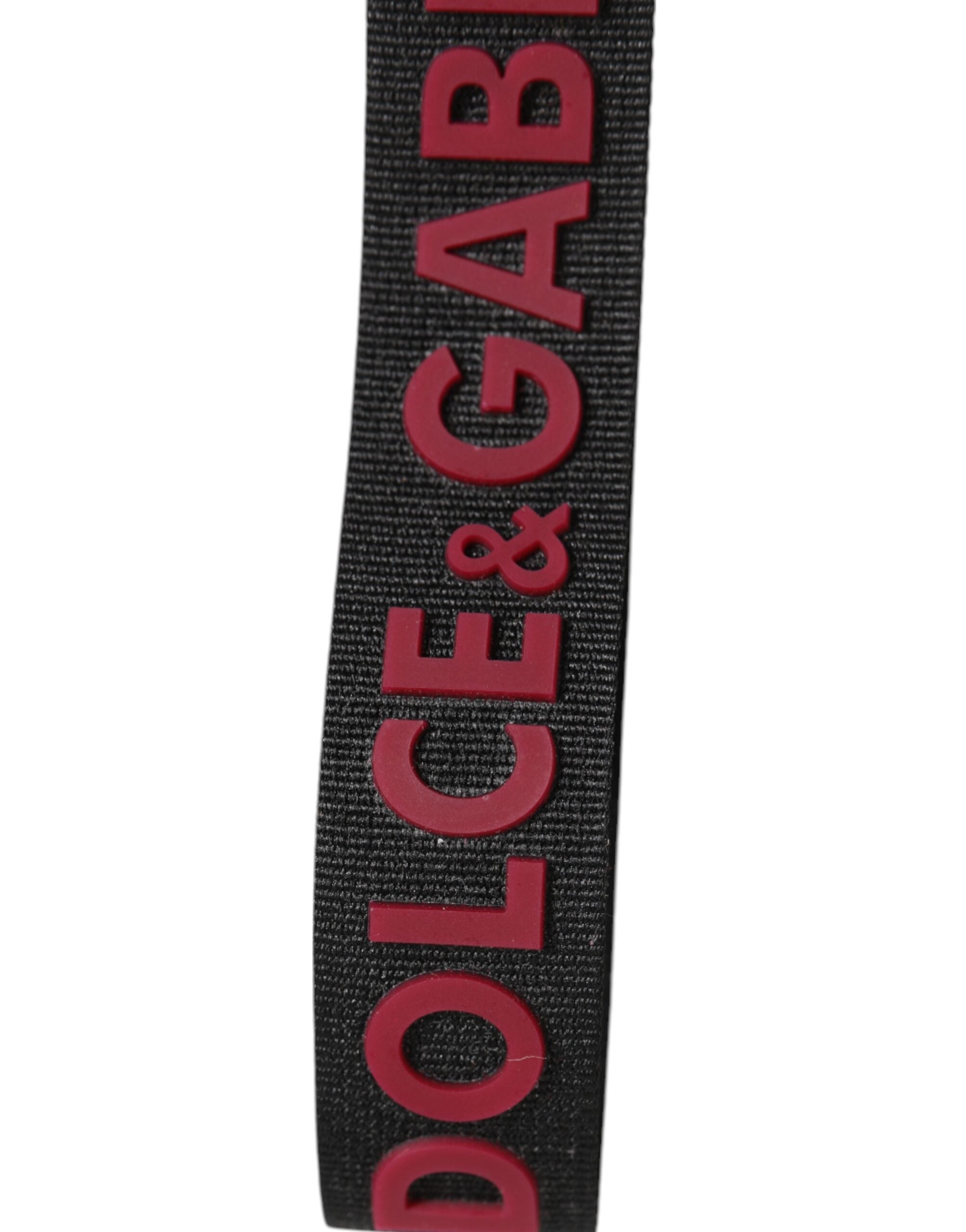Dolce & Gabbana Dolce & Gabbana Black Red DG Logo Polyester Silver Men Keychain Men's Keyring