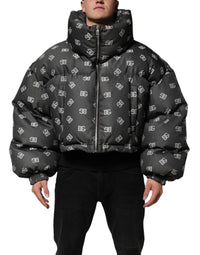 Dolce & Gabbana Black DG Monogram Full Zip Puffer Men Men's Jacket