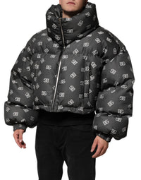 Dolce & Gabbana Black DG Monogram Full Zip Puffer Men Men's Jacket