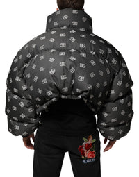 Dolce & Gabbana Black DG Monogram Full Zip Puffer Men Men's Jacket