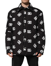 Dolce & Gabbana Black DG Monogram Nylon Windbreaker Men's Jacket