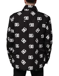 Dolce & Gabbana Black DG Monogram Nylon Windbreaker Men's Jacket