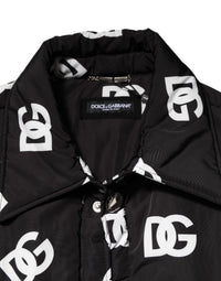 Dolce & Gabbana Black DG Monogram Nylon Windbreaker Men's Jacket