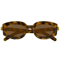 Gucci Geometric Full Rim, with a Transparent Vivid Orange frame and Smoke lens.