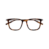 Montblanc Eyeglasses Square Full Rim, Havana Frame and Clear Demo Lens Lens MB0354O004