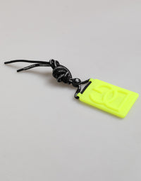 Dolce & Gabbana Dolce & Gabbana Yellow Green Rubber DG Embossed Adjustable Badge Men's Holder