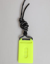 Dolce & Gabbana Dolce & Gabbana Yellow Green Rubber DG Embossed Adjustable Badge Men's Holder